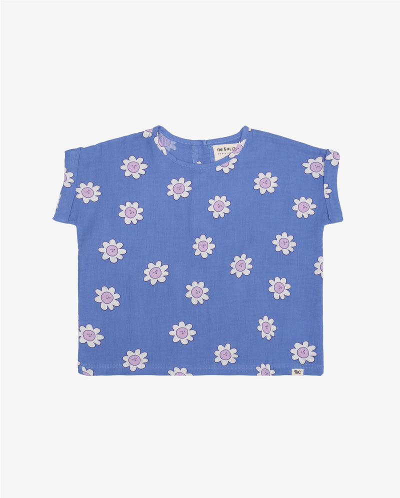 Blue Daisy on Repeat Relaxed Top