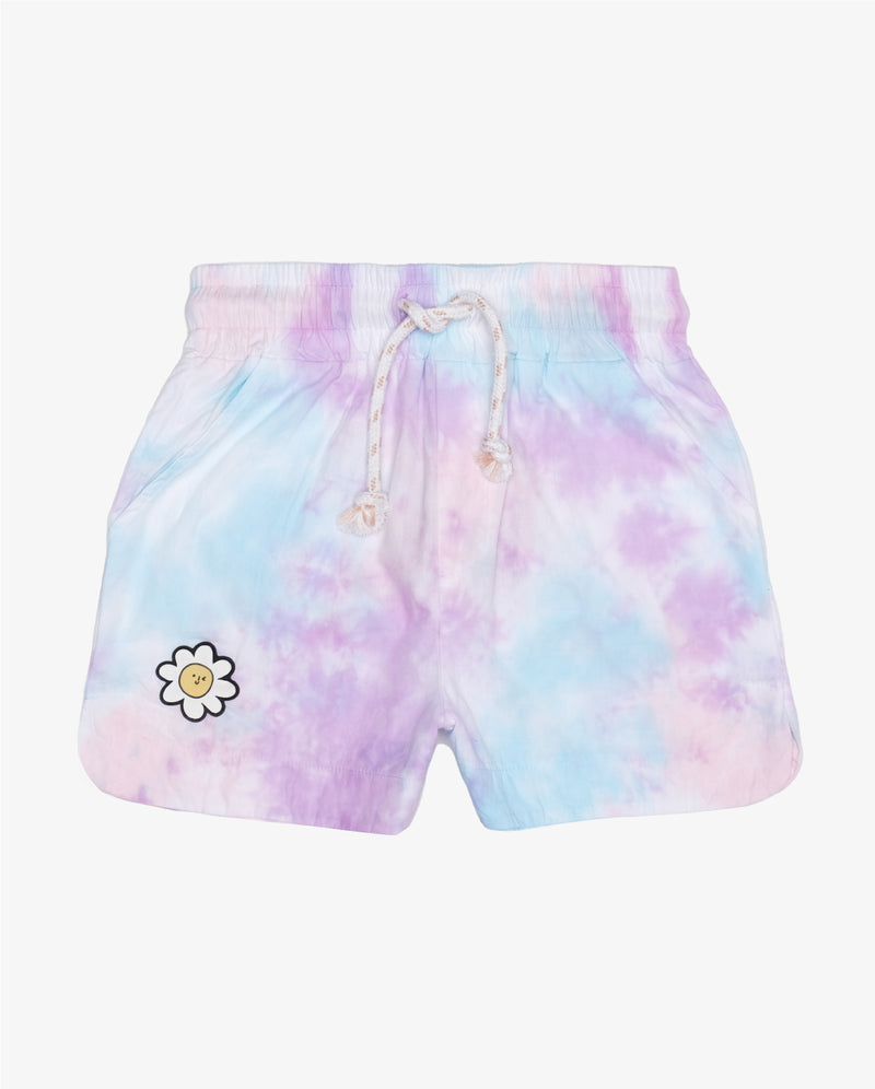 Lavender Tie-Dye Cotton Shorts