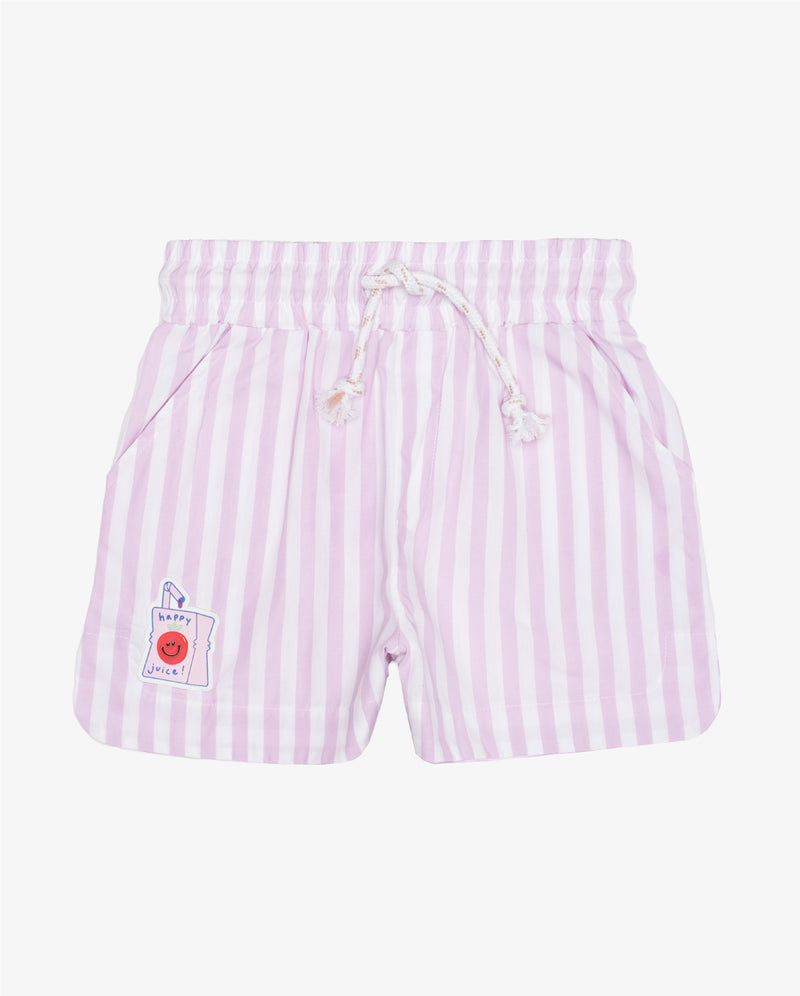 Pink Stripe Cotton Shorts