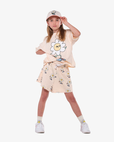 Daisy Skater on Repeat Shorts - Cream